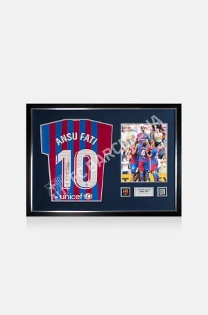 ANSU FATI | Offizielles Heimtrikot des Sets der Saison 21/22 mit Unterschrift von Ansu Fati. | FC Barcelona New