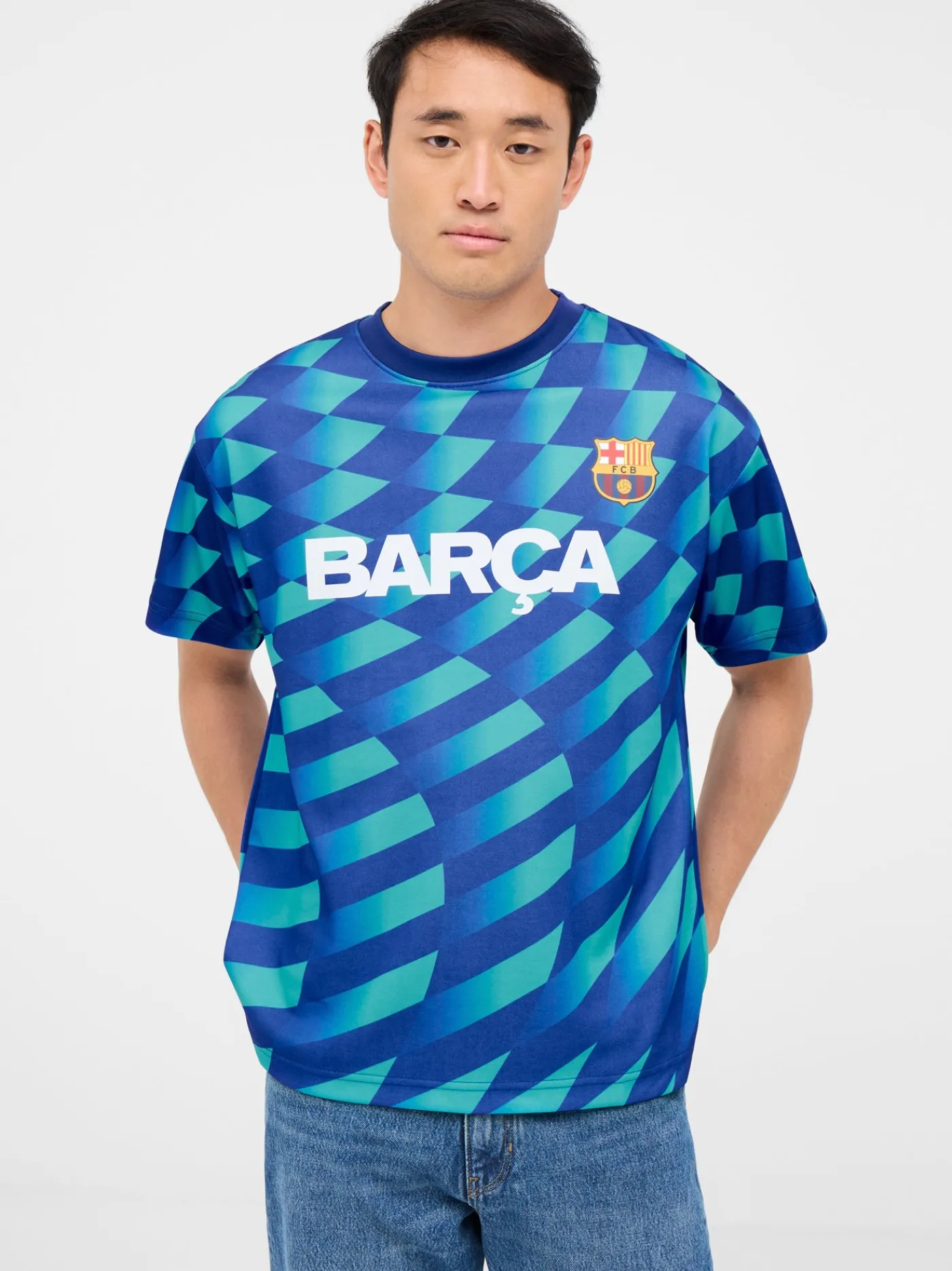 Bedrucktes türkis T-Shirt Wappen Barça | FC Barcelona Discount
