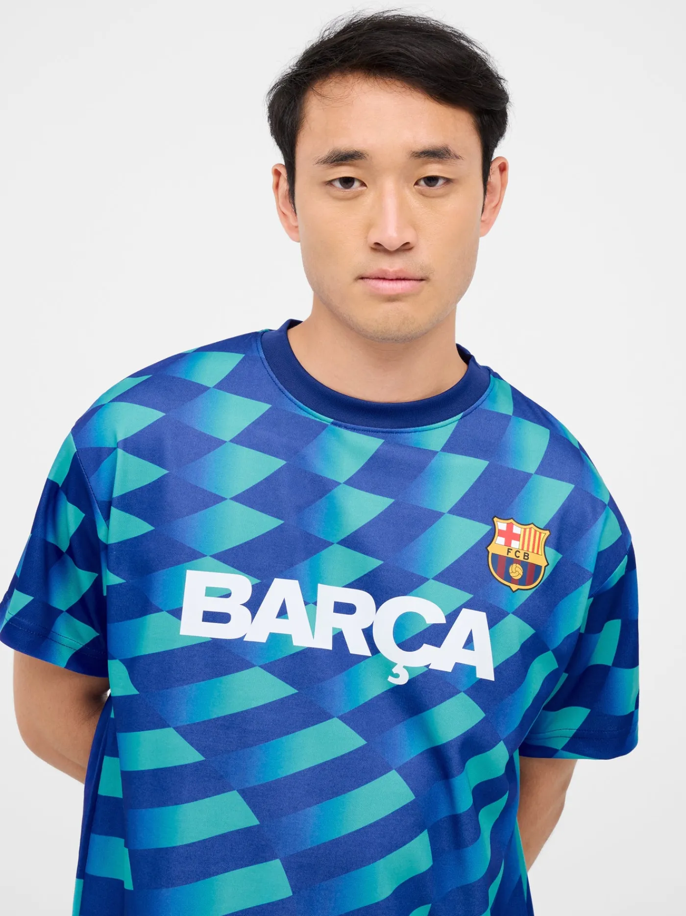 Bedrucktes türkis T-Shirt Wappen Barça | FC Barcelona Discount