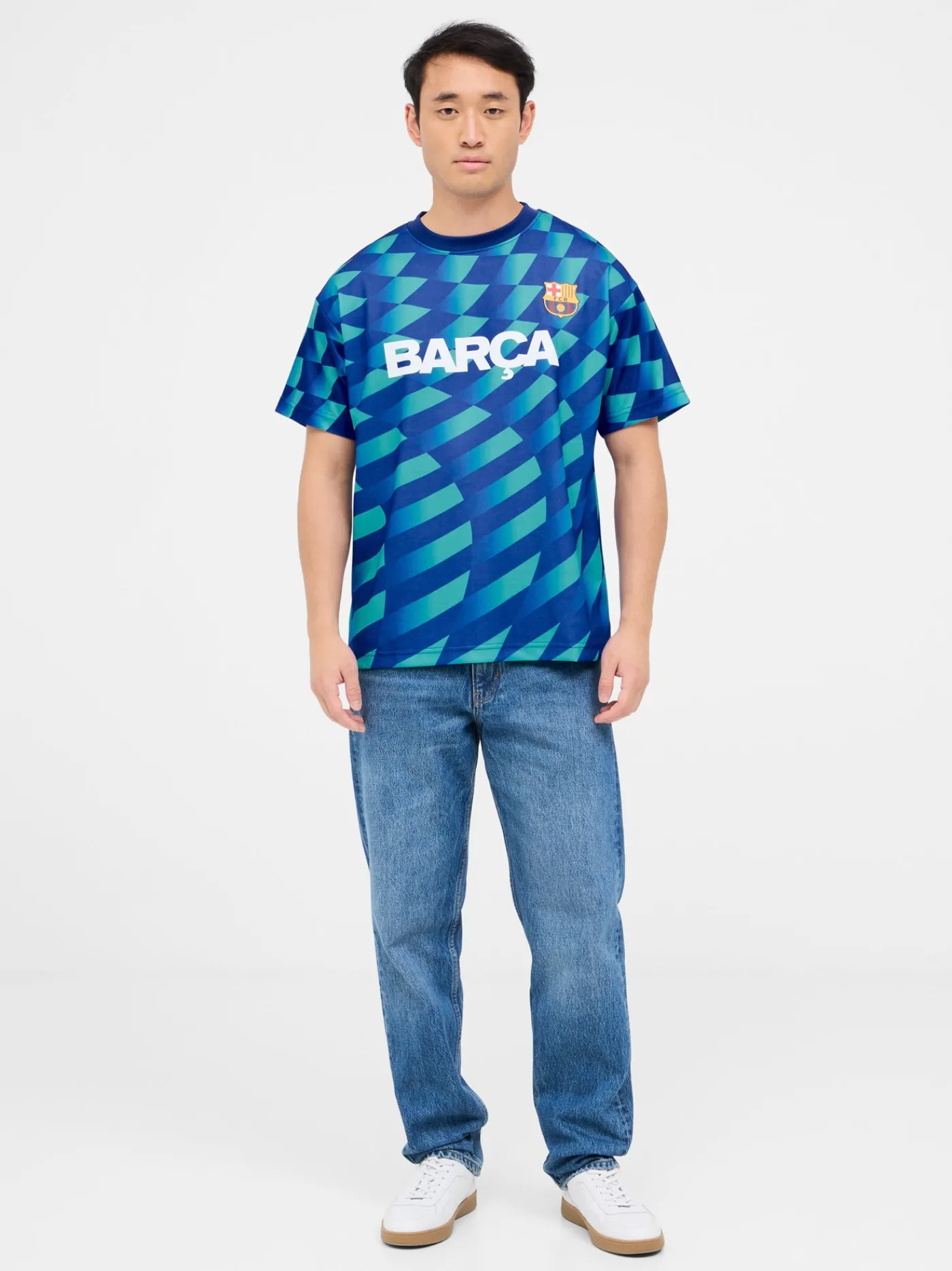 Bedrucktes türkis T-Shirt Wappen Barça | FC Barcelona Discount