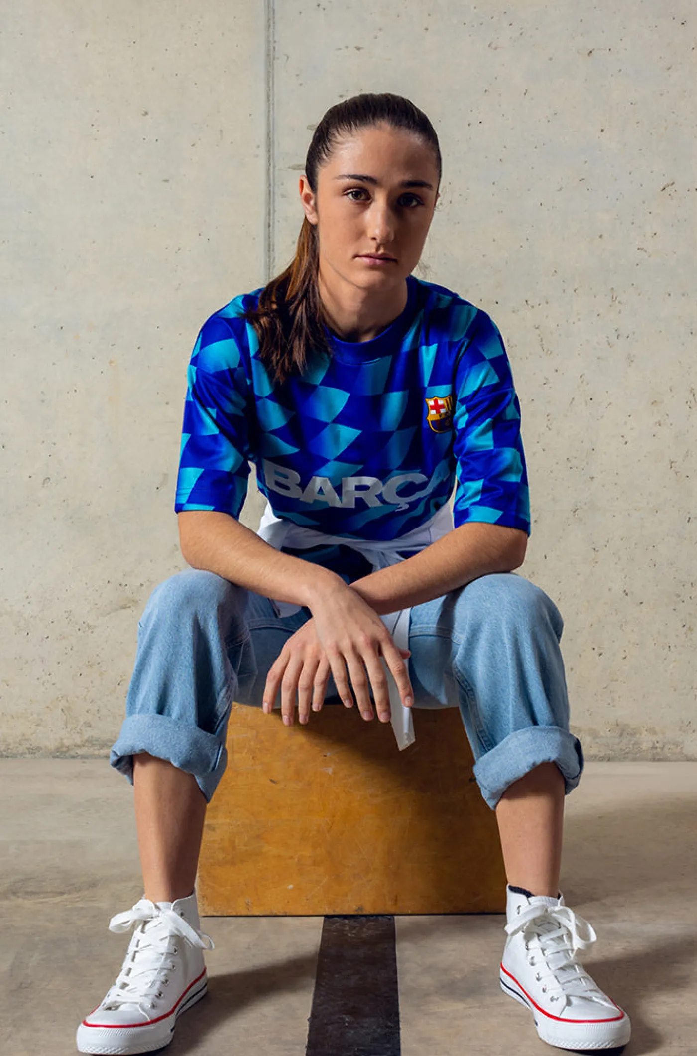 Bedrucktes türkis T-Shirt Wappen Barça | FC Barcelona Discount