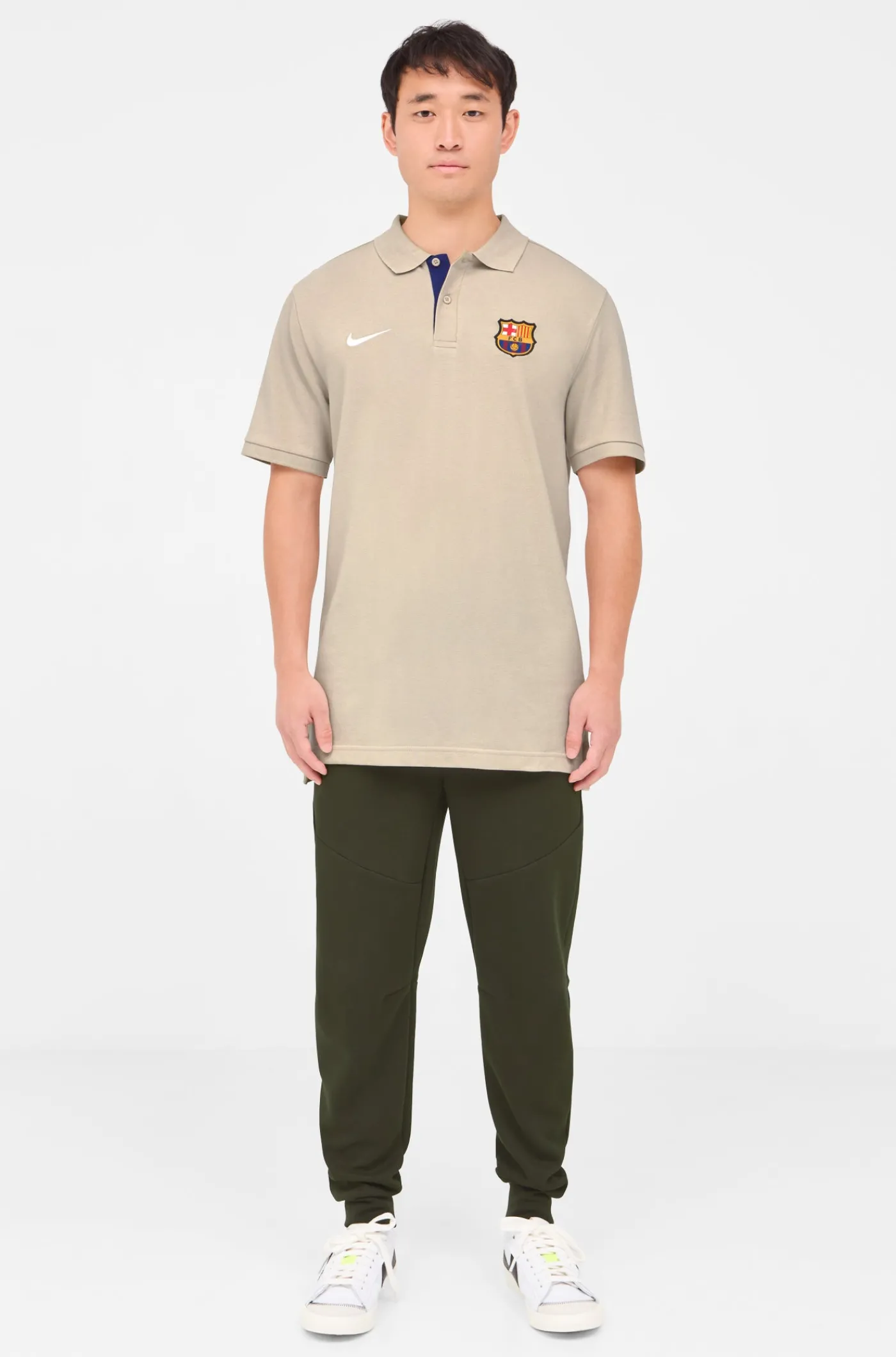 Beigefarbenes Schild-Poloshirt Barça Nike | FC Barcelona New