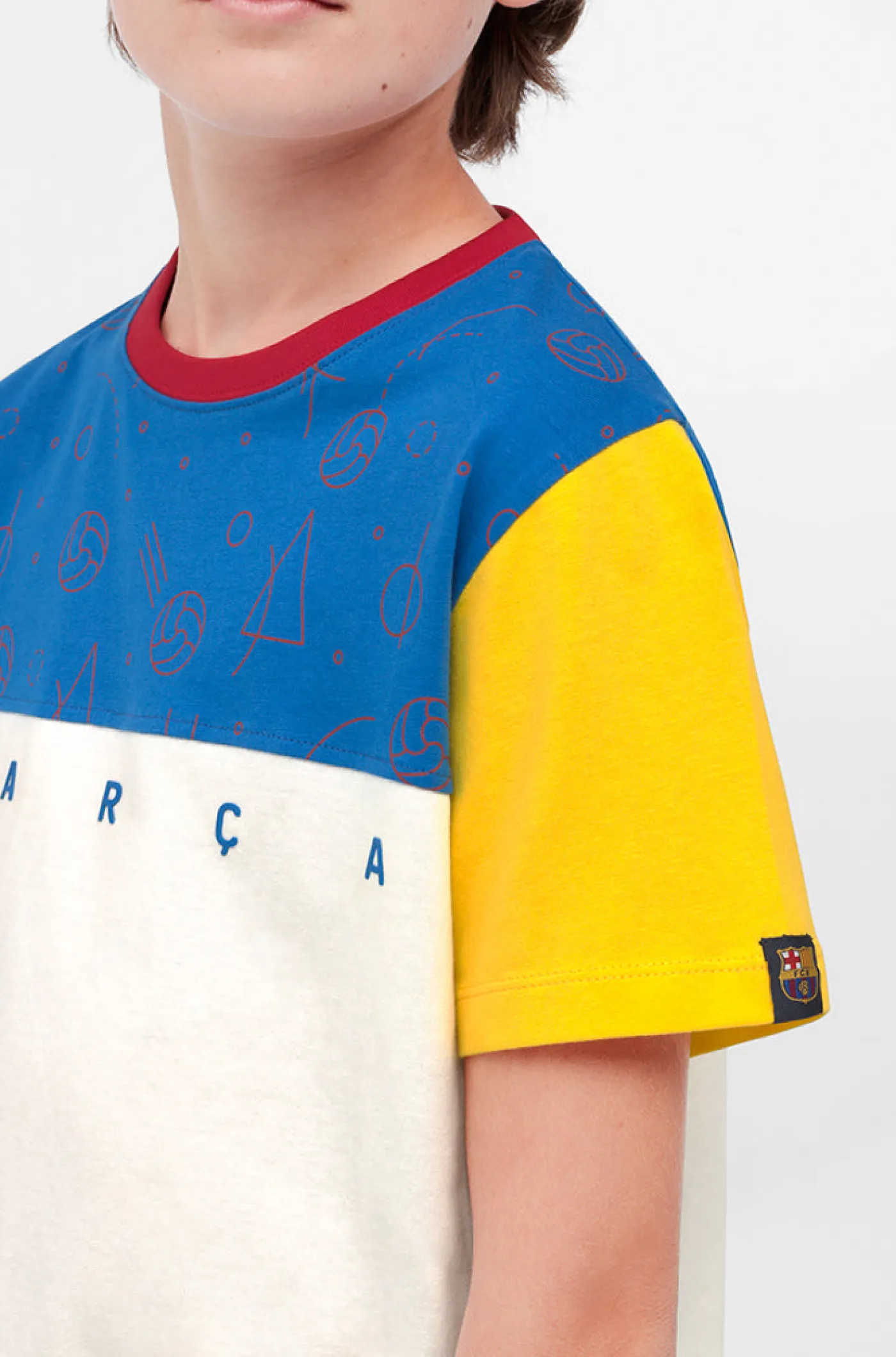 Beiges Barça-T-Shirt - Junior | FC Barcelona Hot