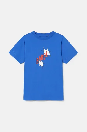 Blaues T-Shirt mit Barça-Motiven - Junior | FC Barcelona Clearance