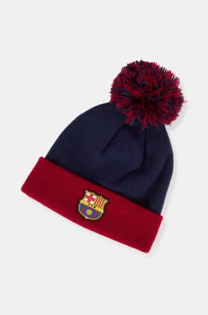Strickmütze mit Wappen und Bommel – Junior | FC Barcelona Best