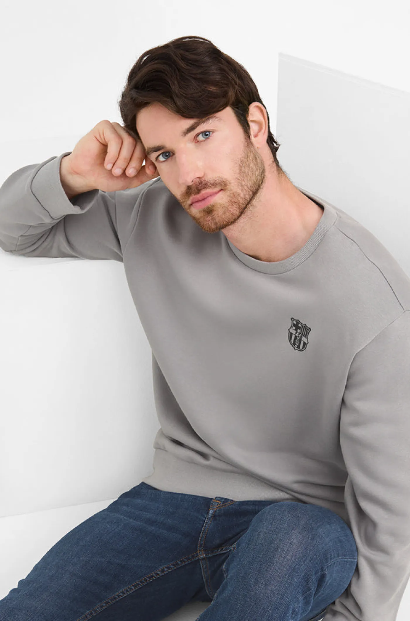 Graues Barca-Sweatshirt | FC Barcelona Best Sale