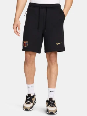 Kurzes Tech-Fleece-Wappen in Schwarz von Barça Nike | FC Barcelona Online