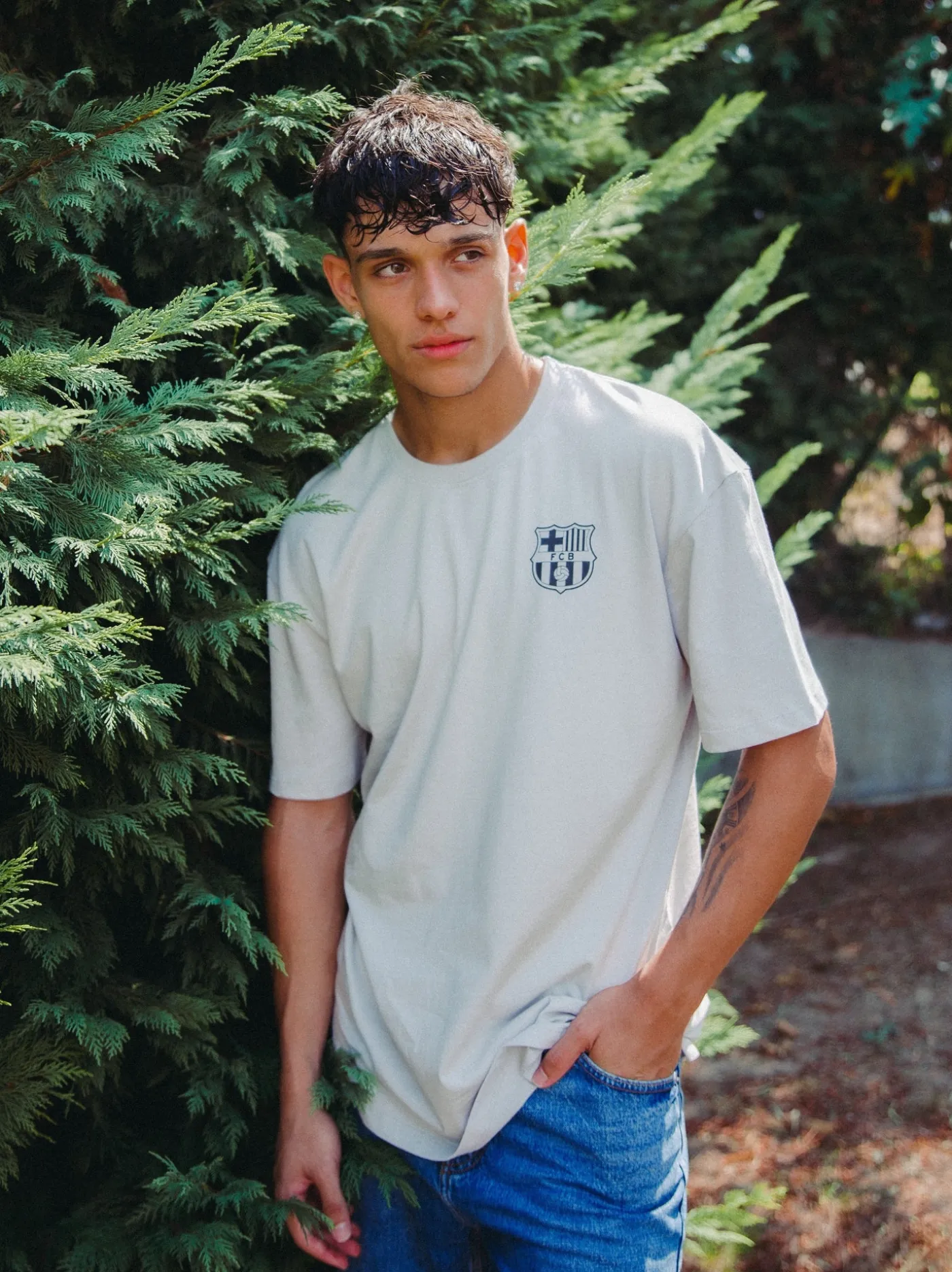 Kurzärmeliges graues T-Shirt Barça | FC Barcelona Sale