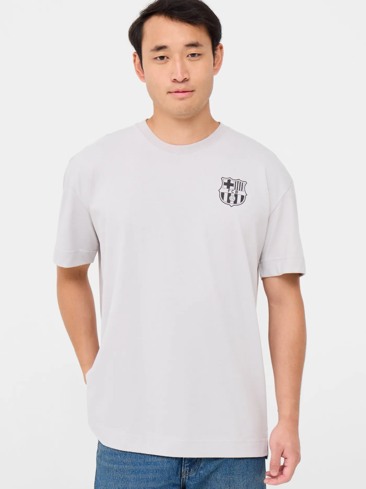 Kurzärmeliges graues T-Shirt Barça | FC Barcelona Sale