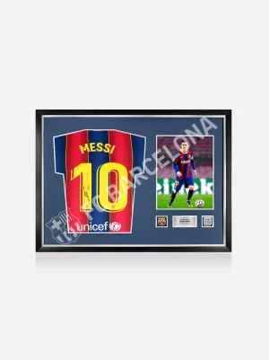 Lionel Messi | Offizielles 2020-2021 Trikot, Signiert und Gerahmt | FC Barcelona Outlet