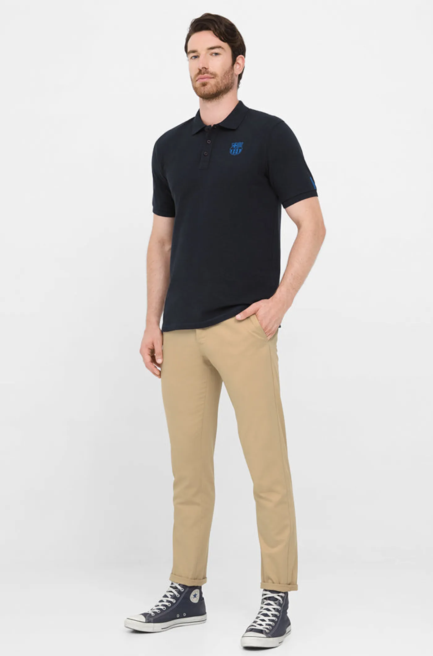 Marineblaues Barça-Poloshirt | FC Barcelona Hot