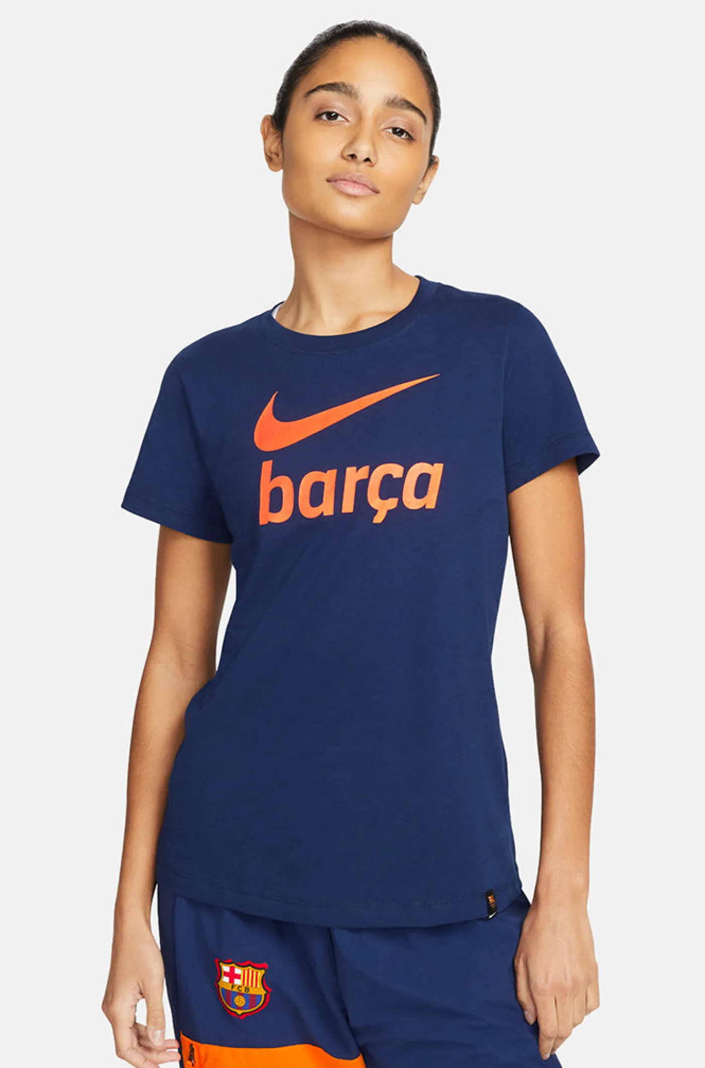 Marineblaues T-Shirt Barça Nike – Damen | FC Barcelona Discount