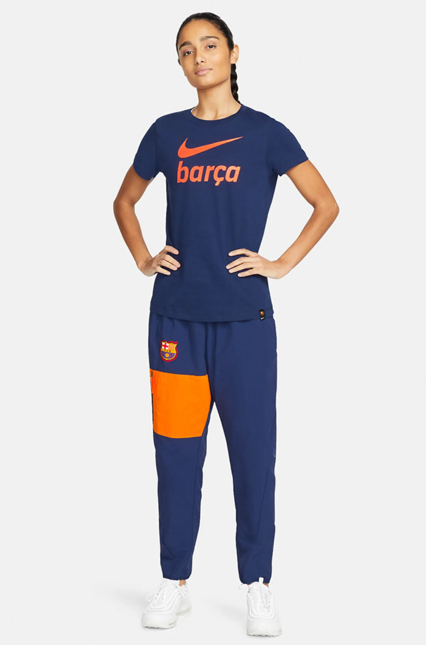 Marineblaues T-Shirt Barça Nike – Damen | FC Barcelona Discount