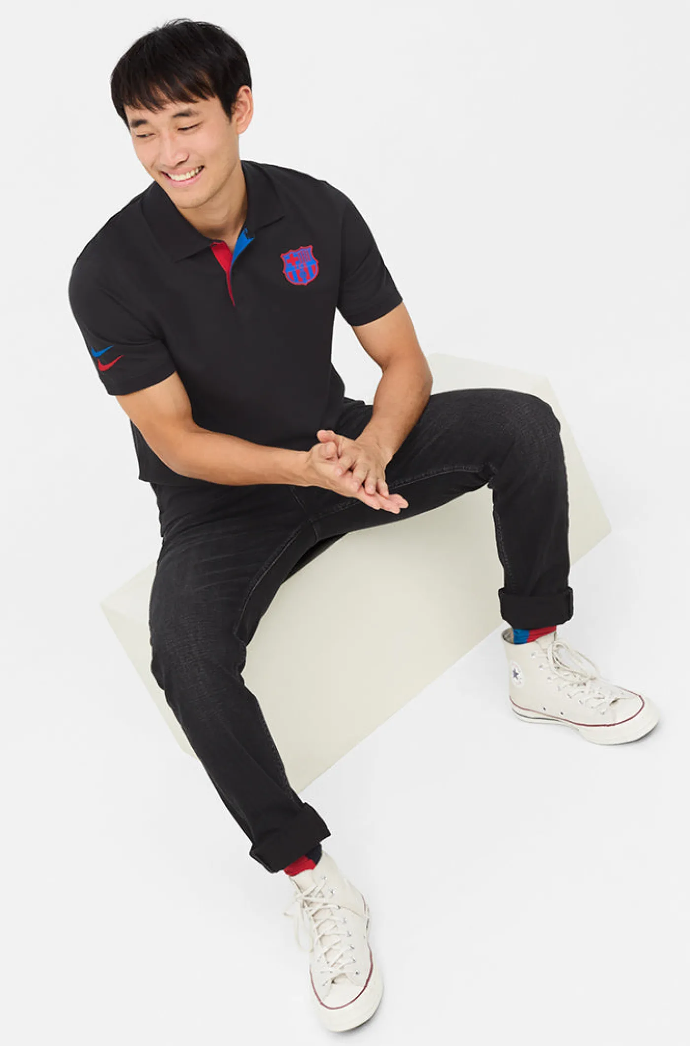 Polo mit Kontrast-Wappen Barça Nike | FC Barcelona Fashion