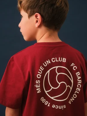 Rotes T-Shirt mit Barça-Emblem - Junior | FC Barcelona Store