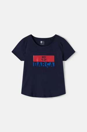 T-Shirt mit -Wappen und Logo - Marineblau | FC Barcelona New